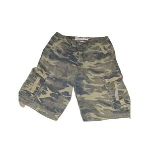 Huntington Regular Fit Men's Cargo Shorts Camo 100% Cotton Size 32